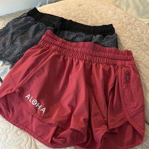 Lululemon Aloha Athletic Running Shorts in Burgundy